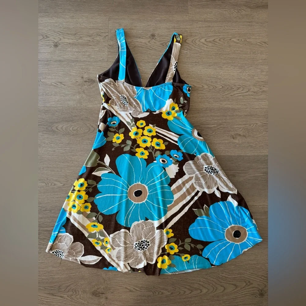 Y2K Yippee Multicolor Floral Print Babydoll High Low Midi Dress Top Sundress